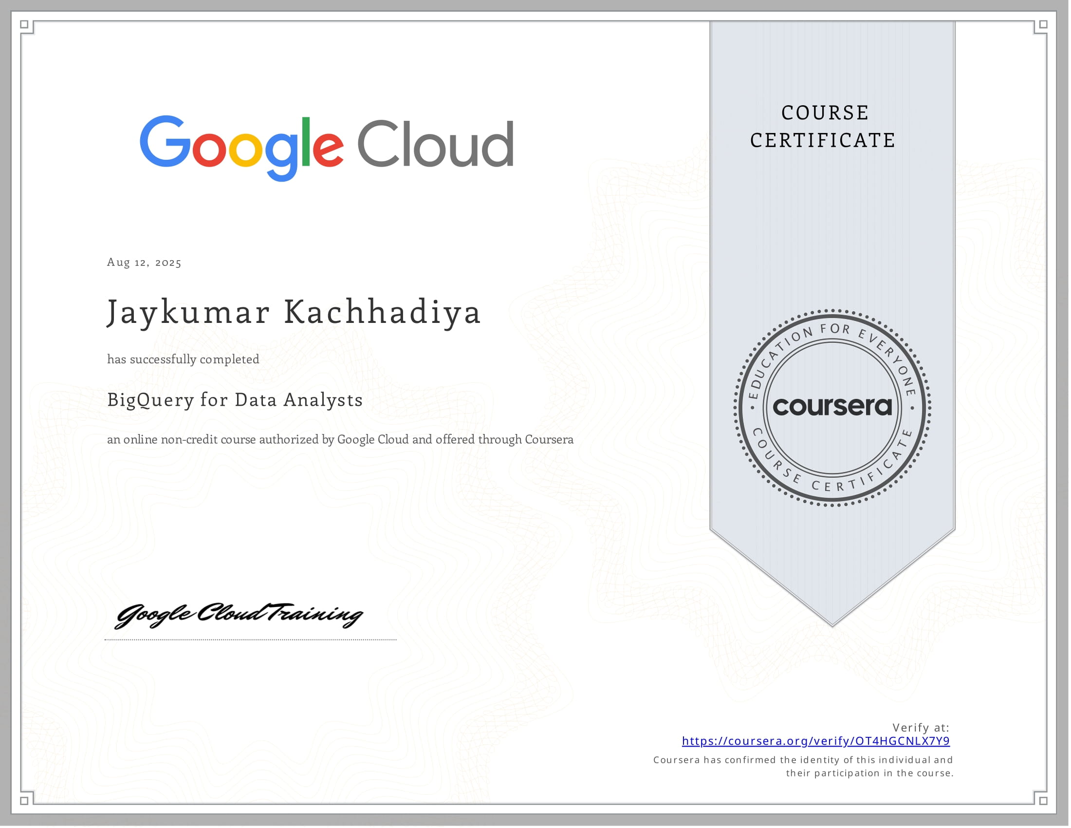 BigQuery for Data Analysts