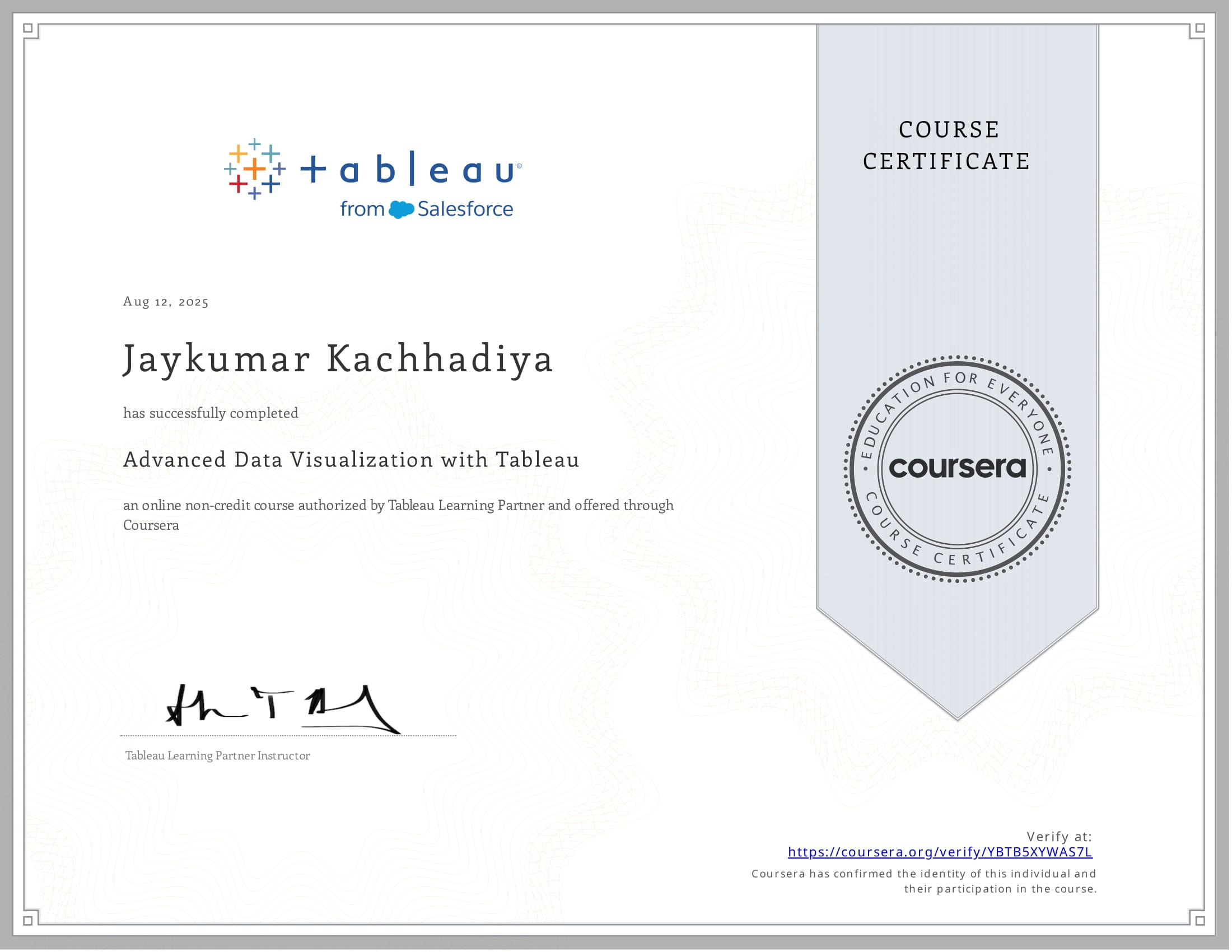 Advanced Data Visualization with Tableau